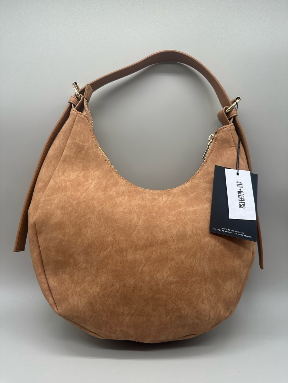 4th & Reckless Faux Suede Crescent Purse